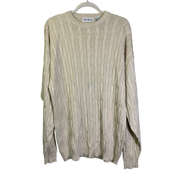 BARRY BRICKIN Sweater Vintage Silk Cable‎ Knit Crew Neck Pullover Drop Shoulder - Picture 1 of 11